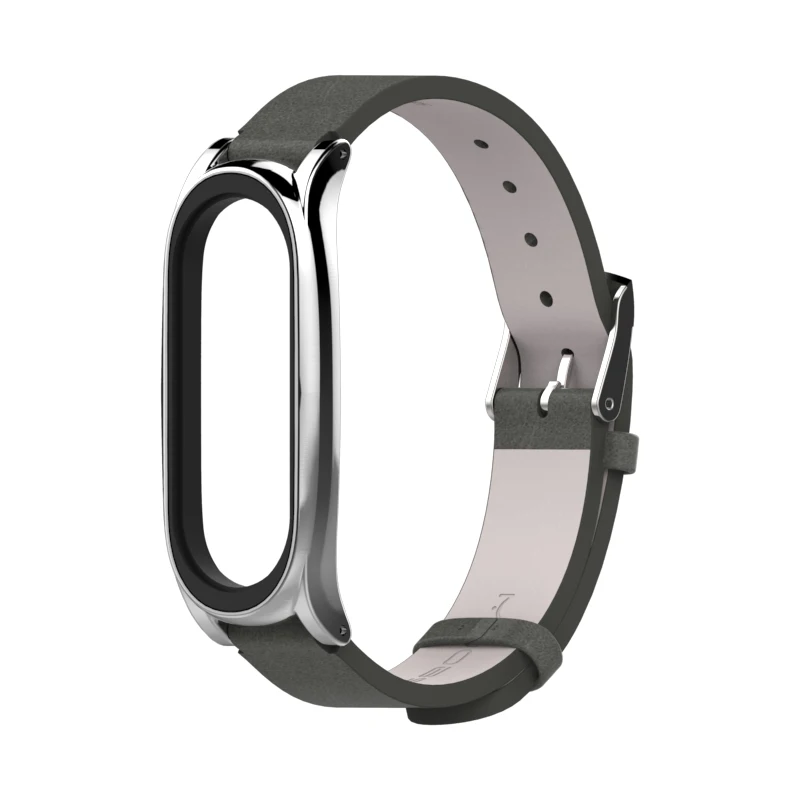Для Mi Band 3 ремешок металлический каркас PU кожаный для Xiaomi Аксессуары
