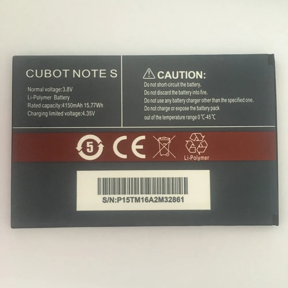 100% Новый оригинальный аккумулятор CUBOT Note S 4150 мАч запасная батарея для сотового
