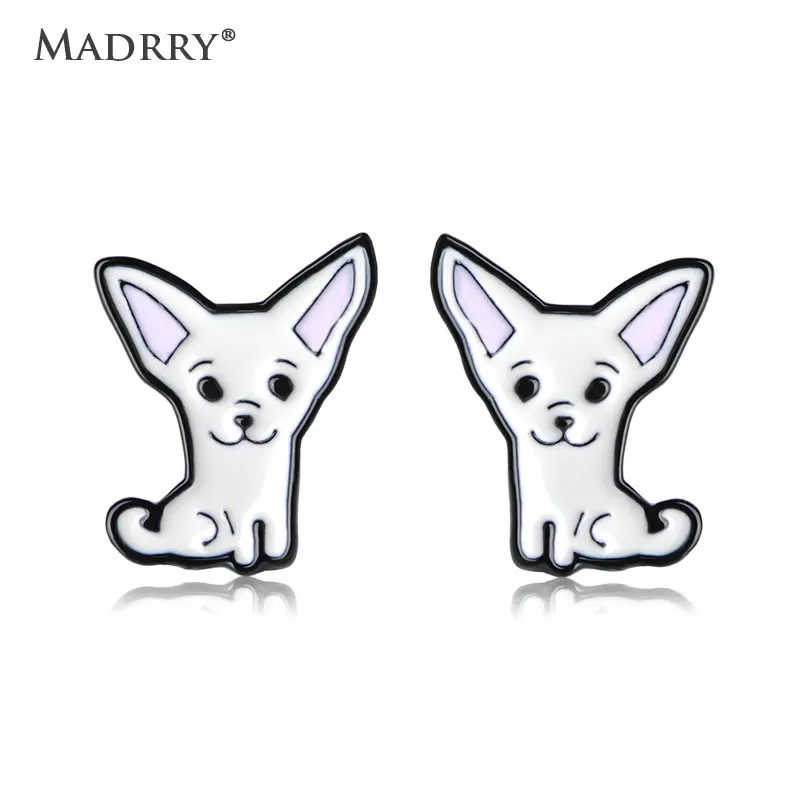 Женские серьги гвоздики из металлического сплава в виде собаки|stud earrings|cute stud