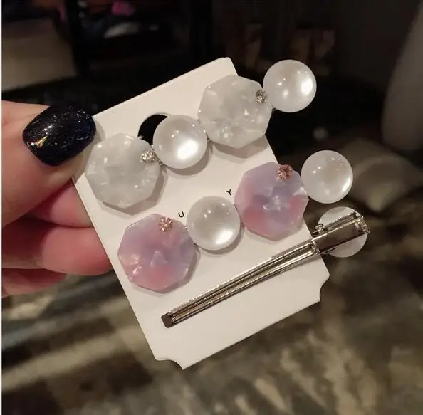 2019 винтажный Леопардовый цвет акриловый геометрический женская заколка для