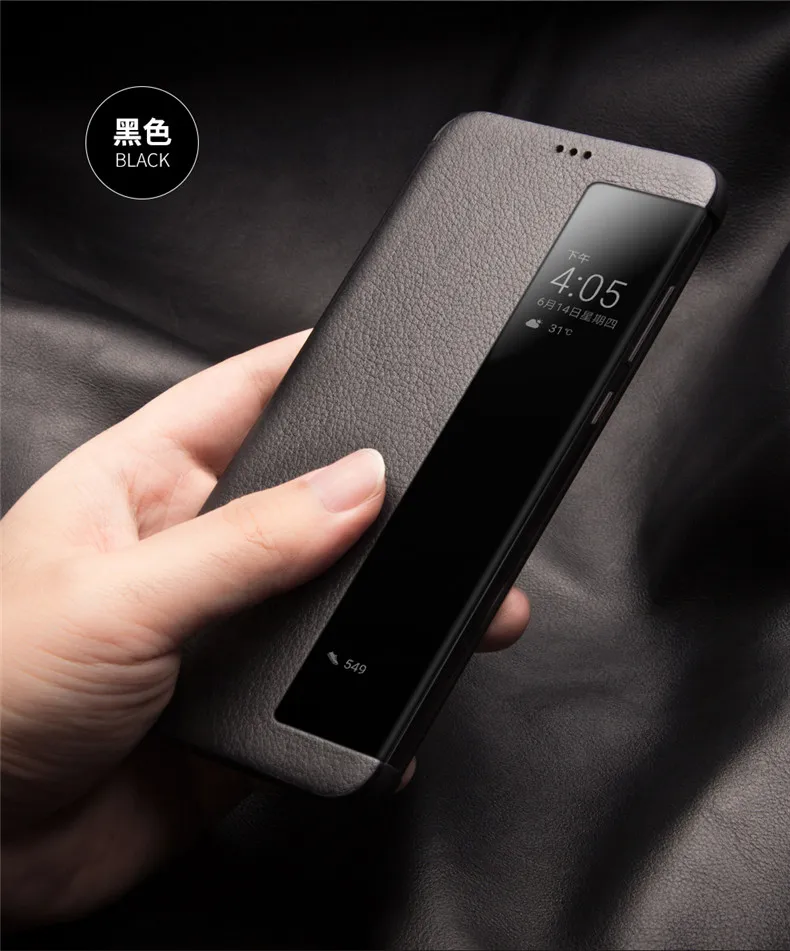 P20 чехол смарт вкл/выкл чехол для телефона для huawei P20 Pro из натуральной коровьей кожи чехол Fundas кожа для huawei P20pro вид окна дизайн