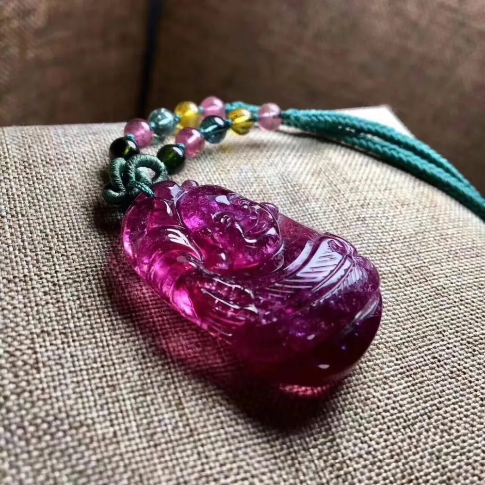 Женское колье из искусственного турмалина с гравировкой на 12 г | Украшения и