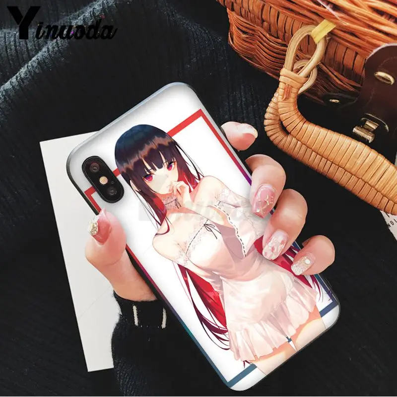Yinuoda мультфильм аниме kawaii Девушка кошка Красочный милый чехол для телефона для iPhone 8 7 6 6S Plus 5 5S SE XR X XS MAX Coque Shell - Цвет: A15