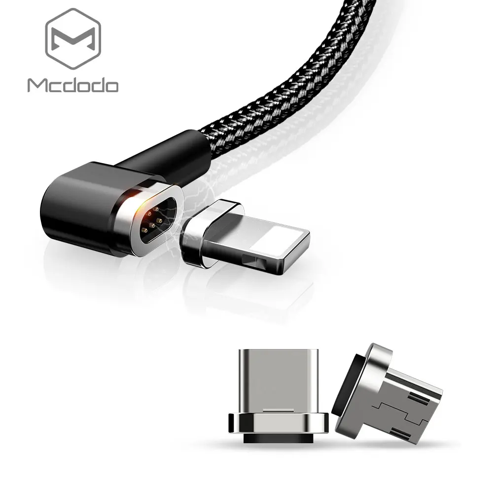 Mcdodo Магнитный зарядный кабель для телефона Lightning type C Micro USB порт 3в1 с 3 адаптерами