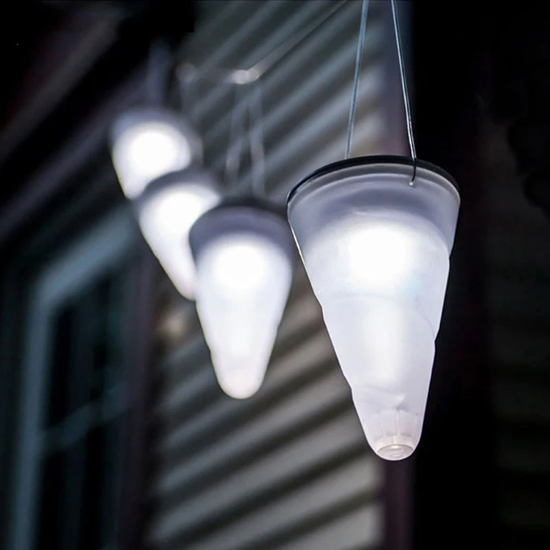 Уличная светодиодная Подвесная лампа на солнечной батарее конической формы