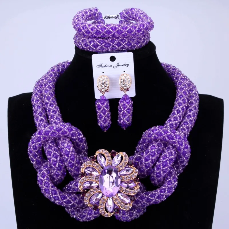 4 ujewelry Fine набор украшений для женщин, имитация жемчуга, ювелирные изделия в африканском стиле ювелирные изделия ожерелье Нигерийским бисером комплект ювелирных изделий Свадебная вечеринка
