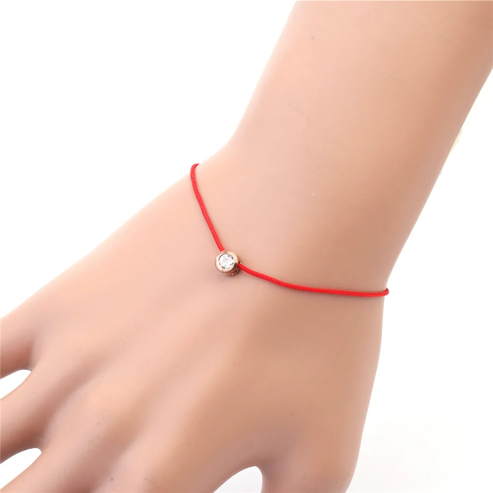 Lucky Zircon красная цепочка браслет новинка Bijoux простые браслеты для женщин