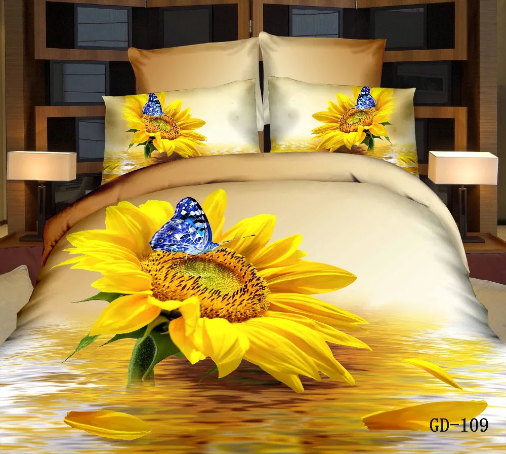 Комплект постельного белья с принтом подсолнухов 4/5 шт.|bedding set|comforter bedding setsbedding set
