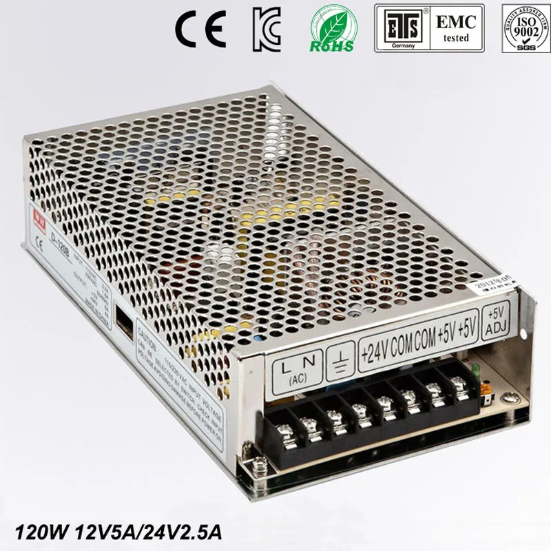 

Best quality double sortie12V 24V 120W Switching Power Supply Driver for LED Strip AC 100-240V Input to DC 12V 24V free shipping