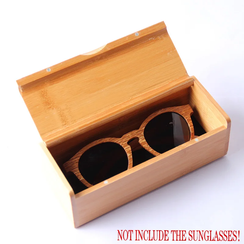 

New bamboo flip-over iron-absorbing hand-made bamboo-wood box high-grade flip-over glasses box primary bamboo sunglasses box