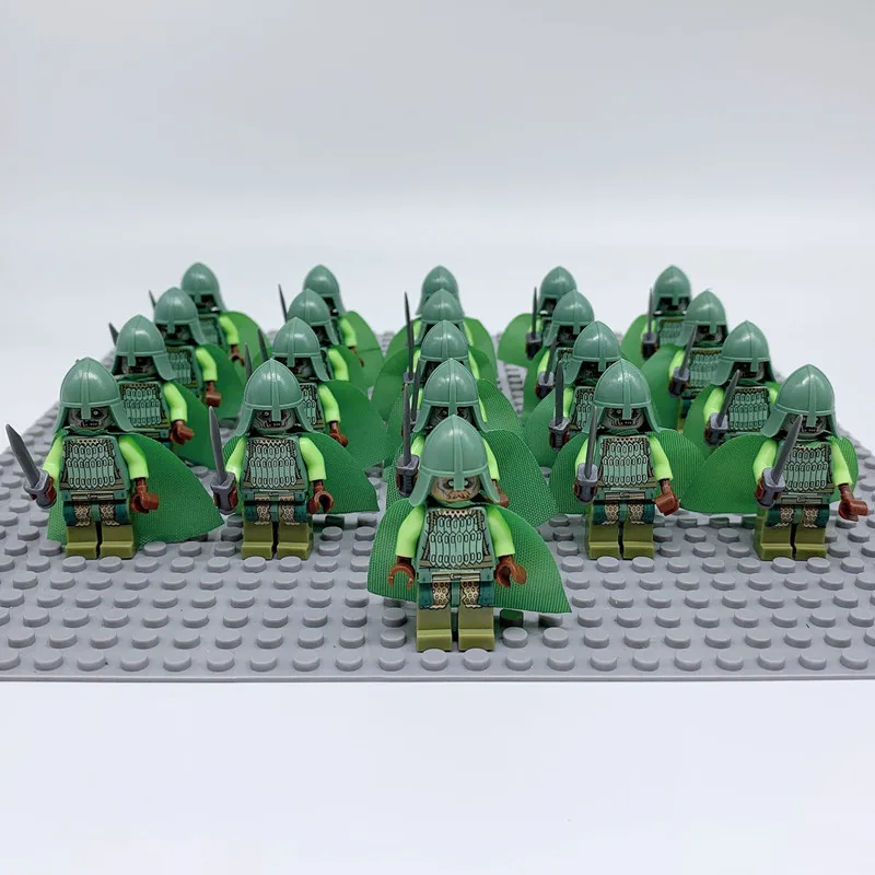 PG524 21PCS 21 шт./лот, средневековый рыцарь, Игра престолов, необработанные фигурки, набор кирпичей, модель, строительные блоки, детские игрушки - Цвет: PG524 21PCS