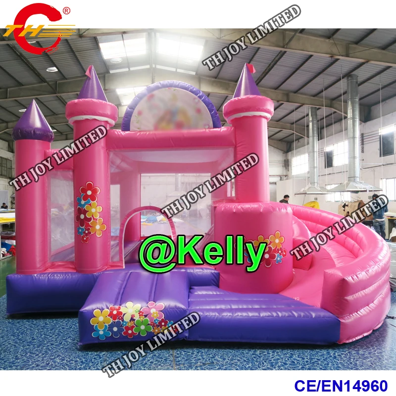 free door shipping pink inflatable bouncy castle with slide for sale bounce house jumping | Игрушки и хобби