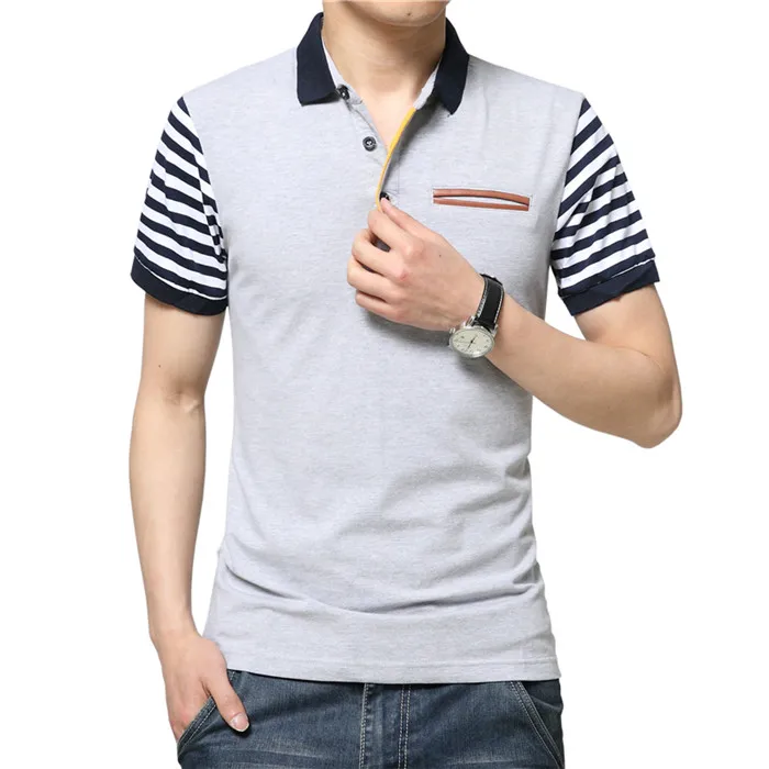ARCSINX Slim Fit Polo рубашка мужская плюс размер 5XL 4XL 3XL хлопок Поло мужская рубашка большого размера повседневная с коротким рукавом летние мужские Поло - Цвет: Серый