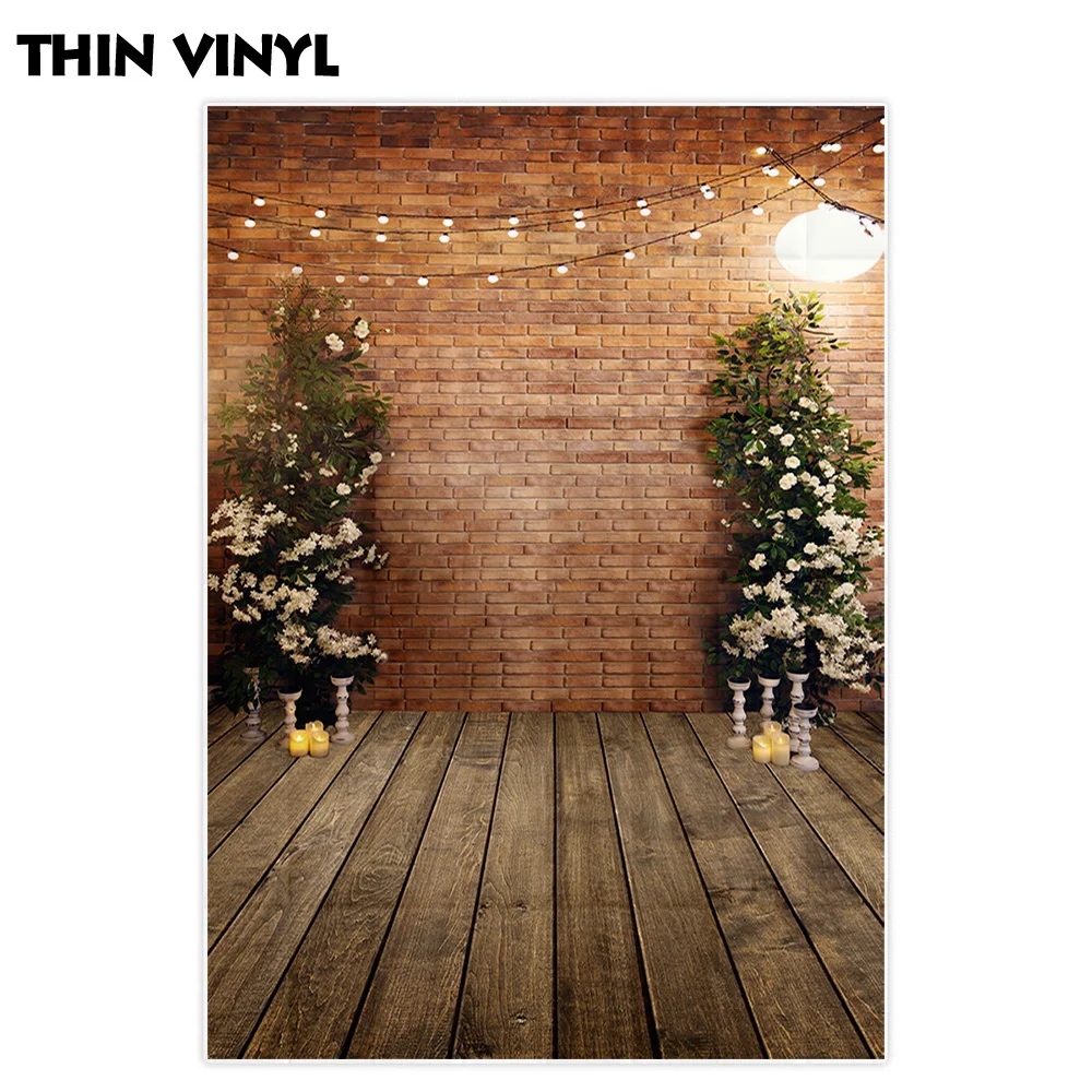 Allenjoy photographic background brick wall flowers light indoor wedding photocall for photo studio backdrops photography | Электроника