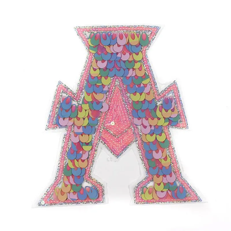 Girl men clothes sequins color letter patch deal with it 23cm A iron on patches for clothing t shirt/jeans/dress free shipping | Дом и сад