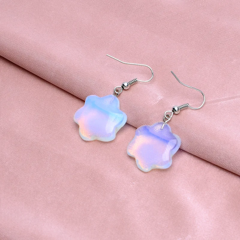 Каменный цветок опал Серьги Кристалл Мода AliExpress белки прозрачный Длинные