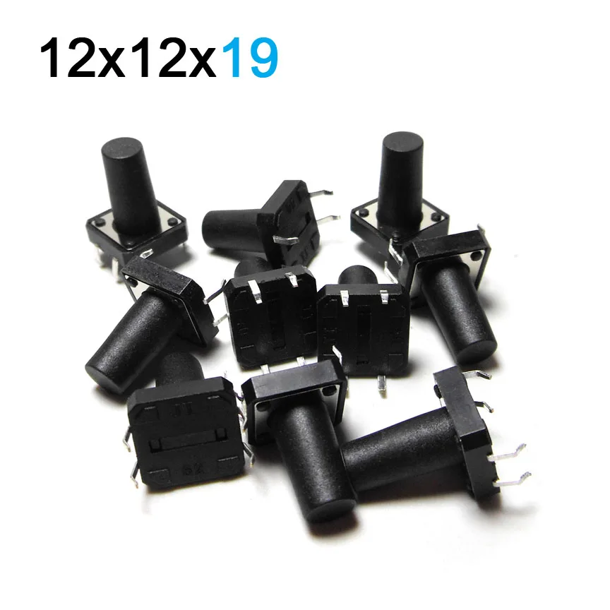 12*12*19MM Touch Switches 4 Feet Micro Push Button Switch High Handle Four Feet 12x12x19mm Copper Foot.