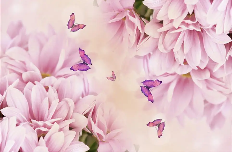 Стереоскопические обои 3d модные с изображением цветов для ТВ украшения дома