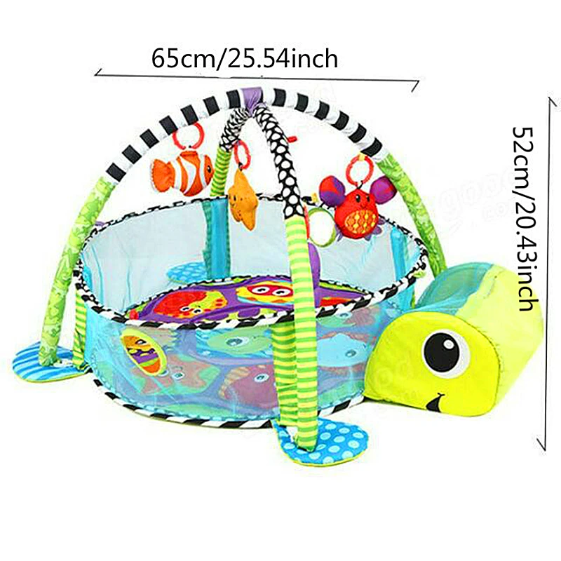 Baby Play Mat 3 In 1 Baby Play Mat Round Lion Turtle Crawling Blanket Infant Game Pad Play Rug Kids Activity Mat Gym Folding