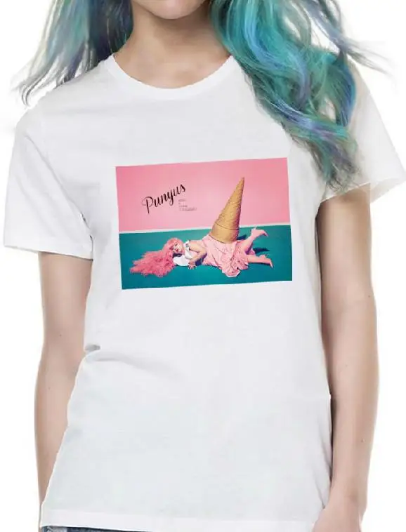 

ice cream girl Print Women Tshirt Cotton Casual Shirt White Lady Top Tee Big Size Hipster HH305-402