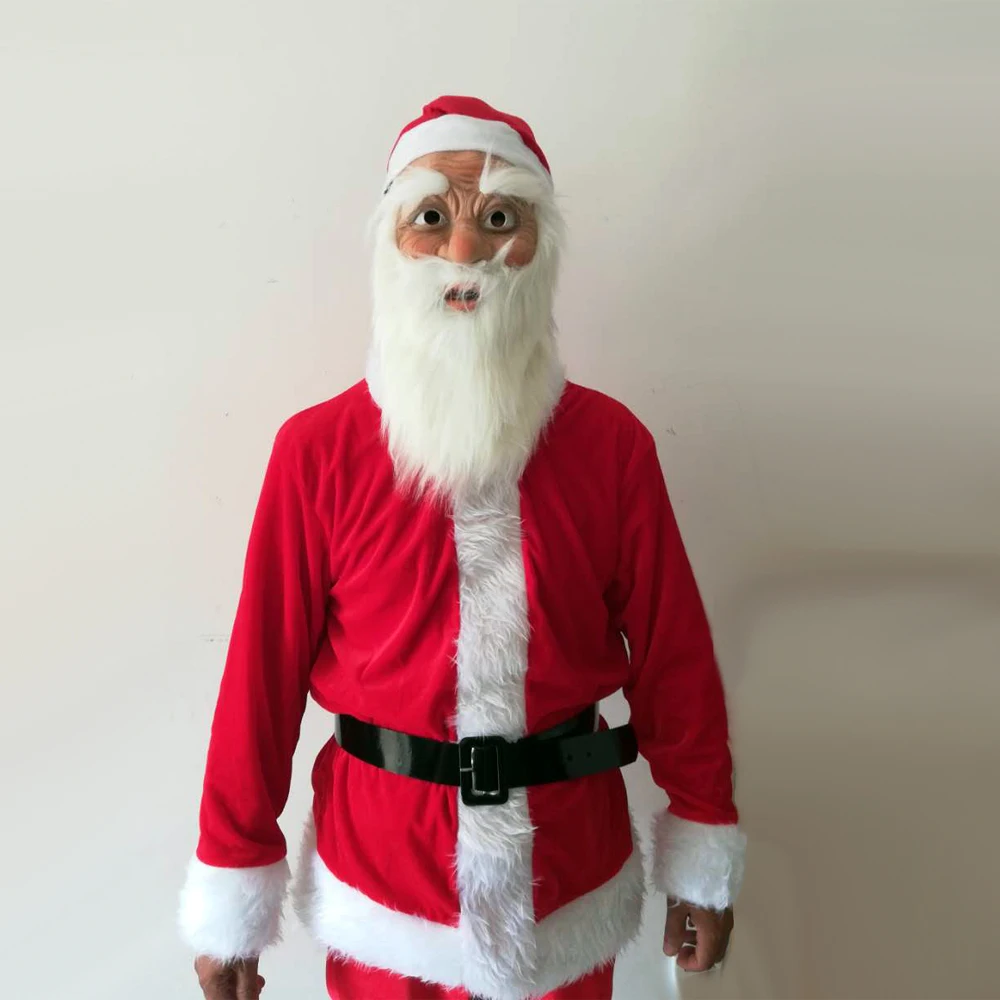 Christmas Santa Claus Latex Mask Adult Full Head Costume party decoration outdoor ornament chrismas mask | Дом и сад