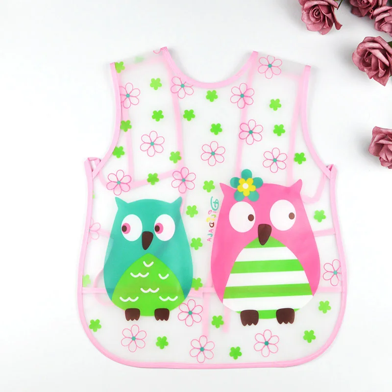 Baby EVA sleeveless gown Baby vest bib Transparent anti-dressing Lace-up waterproof disposable bib dinner clothes feeding child