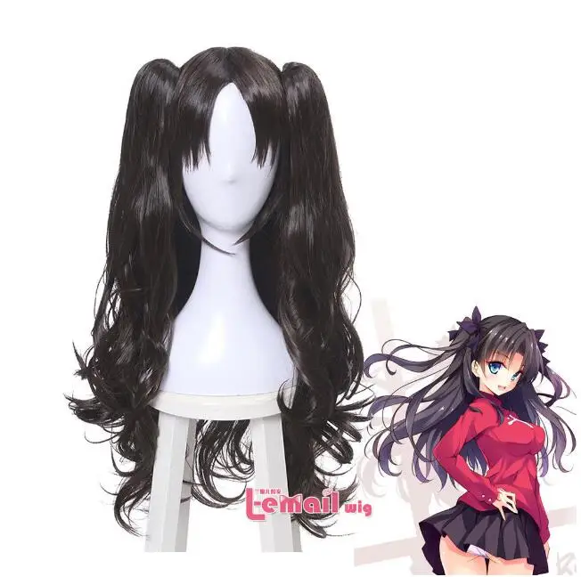 Парик Fate stay night Tohsaka Rin темно коричневые длинные волнистые волосы косплей парики +
