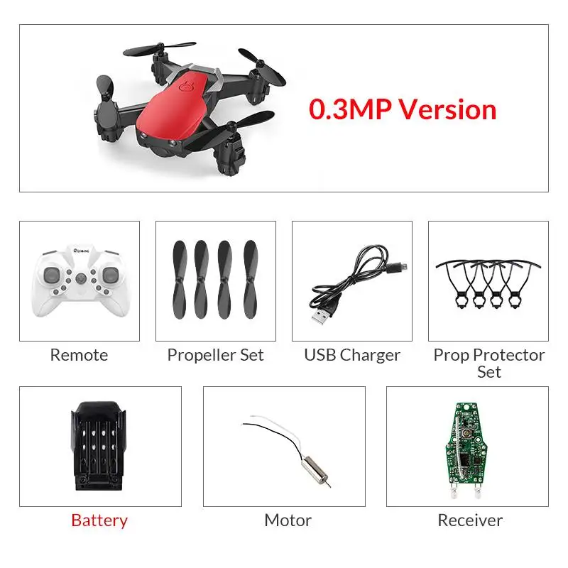 red30w1battery Eachine E61/E61HW Мини WiFi FPV без/с HD камерой режим удержания высоты складной Радиоуправляемый Дрон Квадрокоптер RTF - Цвет: red30w1battery