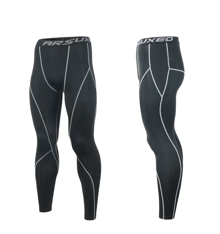 ARSUXEO, мужские спортивные компрессионные колготки, базовый слой, лосины для бега, фитнеса, спортзала, тренировок, активных тренировок, упражнений, брюки, К3