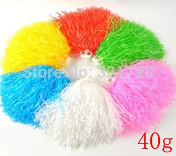 Пластиковые помпоны 40 г для чарлидинга (10 шт./лот) цвет и ручка на выбор бесплатная