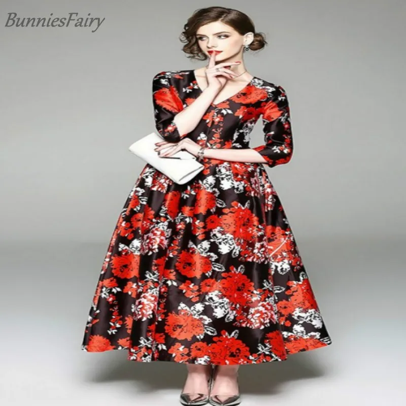 BunniesFairy 2018 новые летние Винтаж Для женщин Ретро цветок Цветочный принт атласное