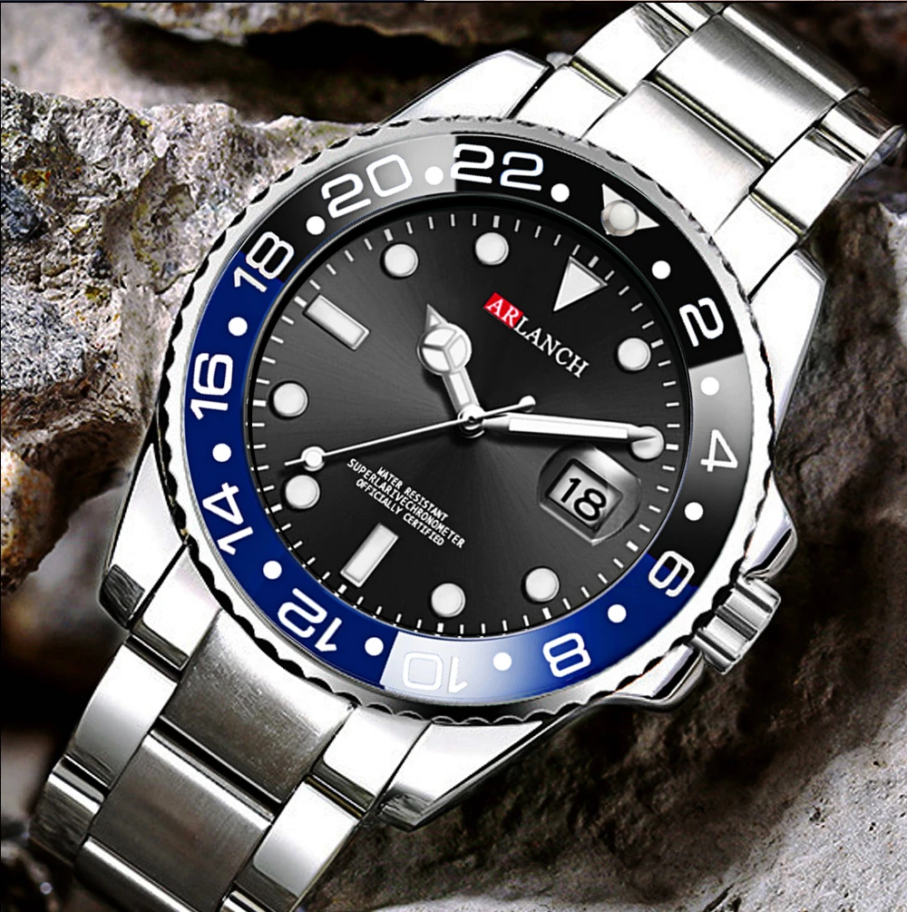 Мужские роскошные часы, брендовые, Rolexable, водонепроницаемые, модные, простые, аналоговые, кварцевые наручные часы, браслет из нержавеющей стали, часы Relogio