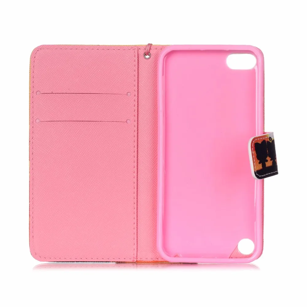Новые моды Флип Кожаный Силиконовый Магнитный Стенд Wallet Чехол Для Apple iPod Touch 5 touch6
