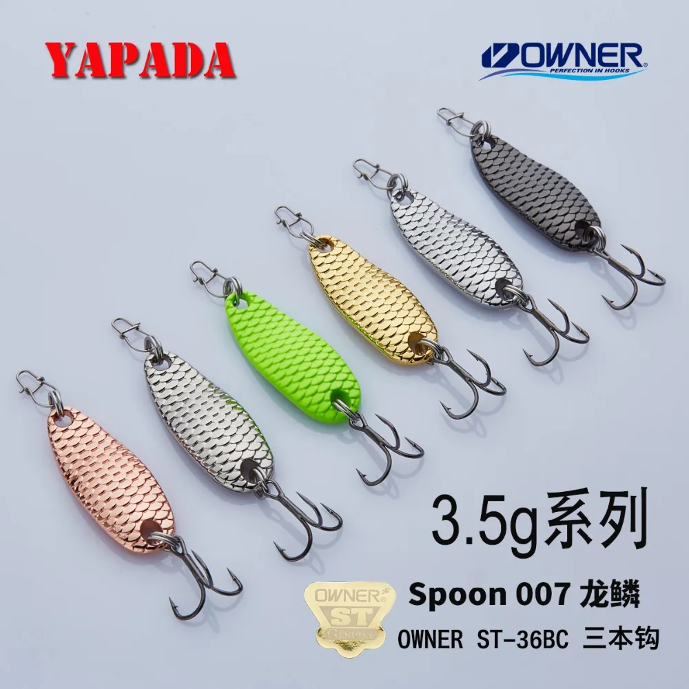YAPADA ложка 007 Loong шкала владелец тройной крючок 10 г/15 г 43-50 мм многоцветный цинковый сплав рыболовные приманки бас металлическая ложка перо
