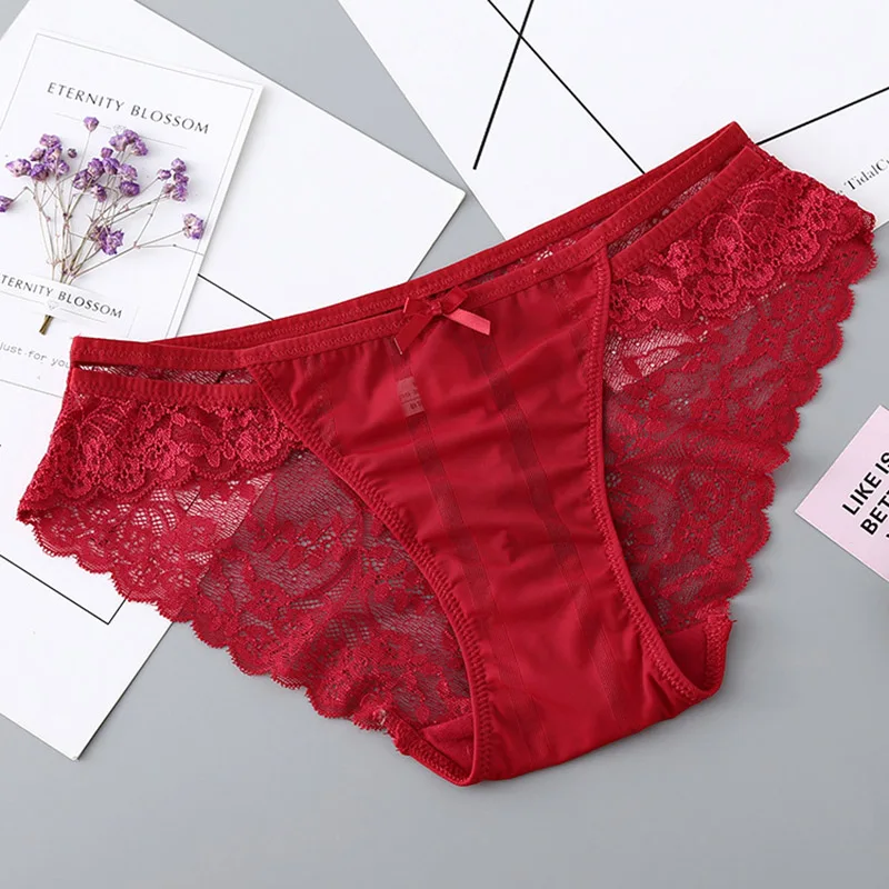 red SP& CITY женское сексуальное открытое нижнее белье Модные кружевные трусики с вышивкой стринги для секса промежность хлопковые трусики сексуальное женское нижнее белье стринги - Цвет: red