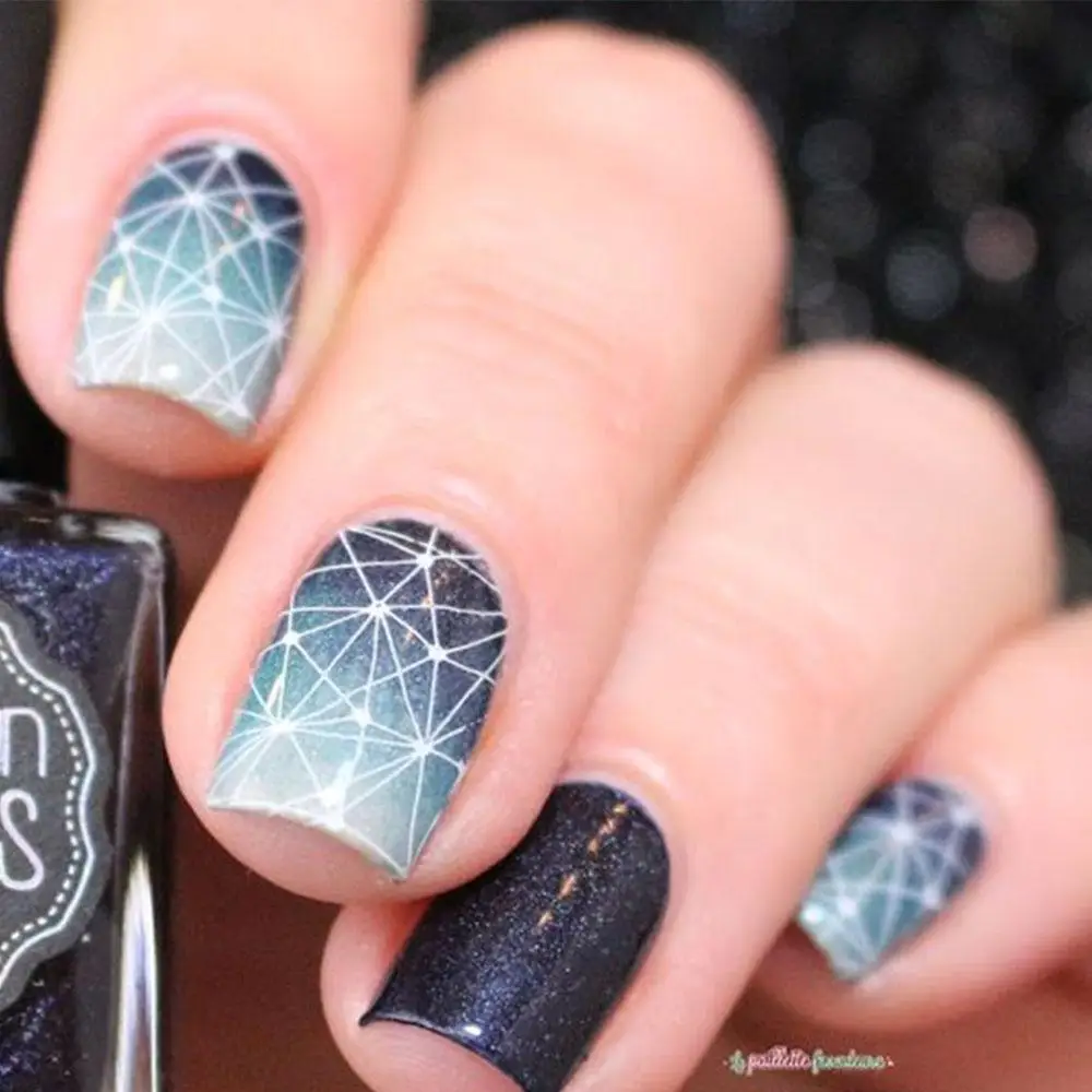 1 шт. геометрические узоры черные/белые наклейки для ногтей слайдеры татуировок