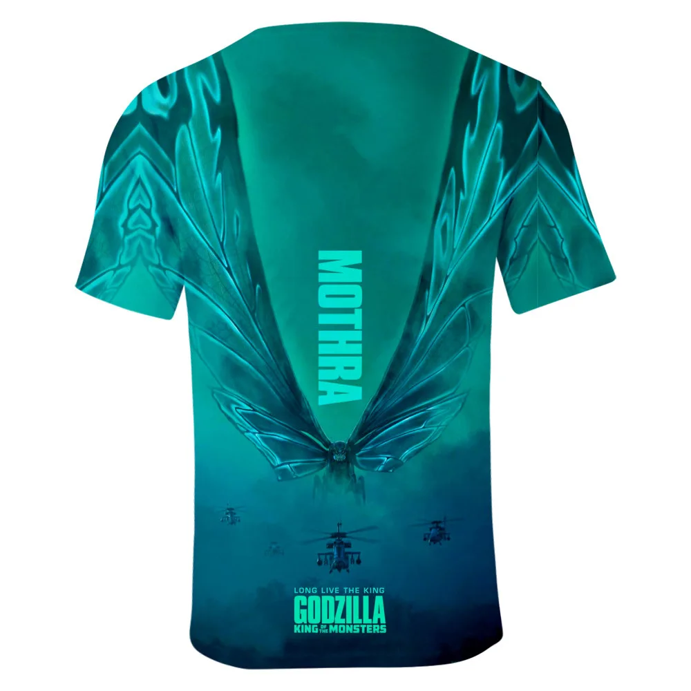 Новейший фильм Годзилла: король монстров mothra 3d Принт футболки повседневные Хип