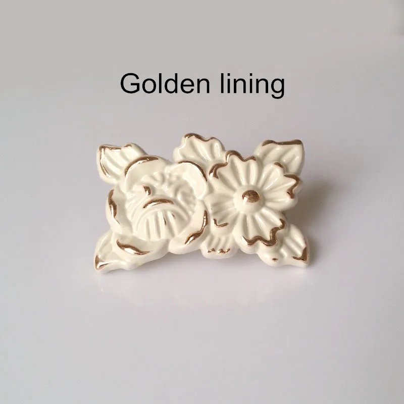 Роза цветок окрашенные цвета слоновой кости ручка шкафа шкаф буфет мебель Кухня