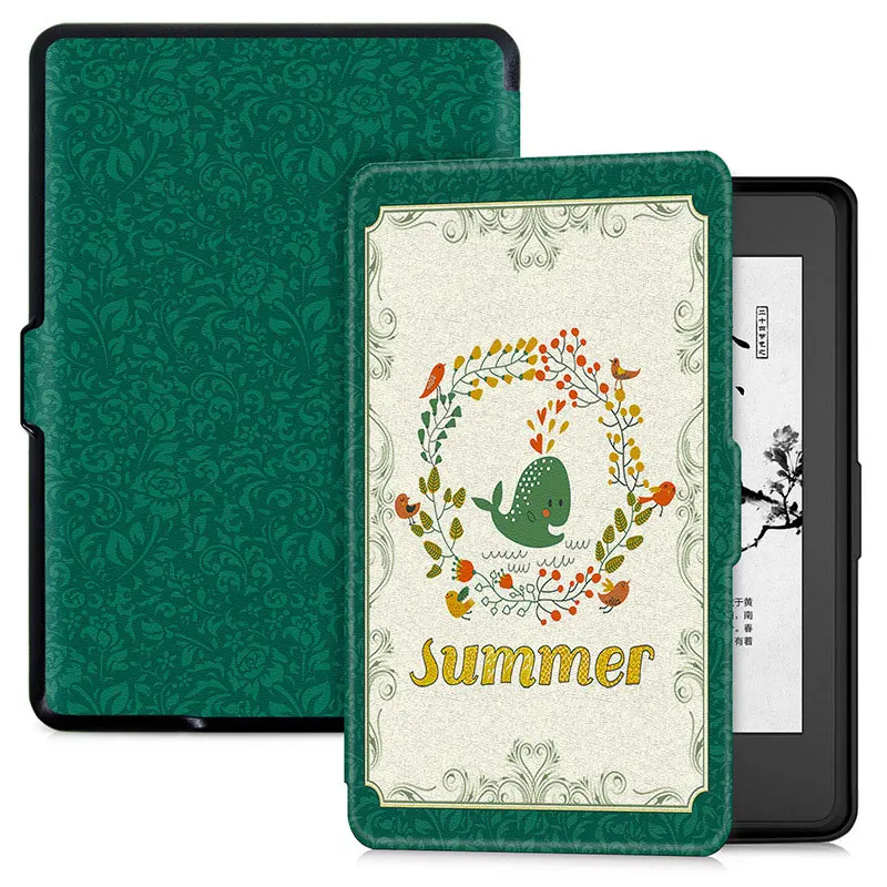 Смарт-чехол AROITA для Kindle Paperwhite eReader(5-го-6-го-7-го поколения-2012/2013// выпуска)-с автоматическим выключением/пробуждением - Цвет: Whale black