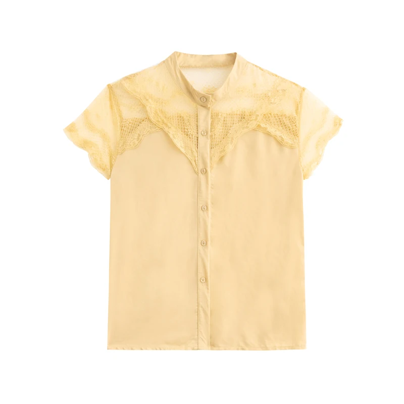 

blusas mujer de moda summer style Women's Clothing Blouses Korean sweet lace chiffon shirts fashion brand oversize tops new