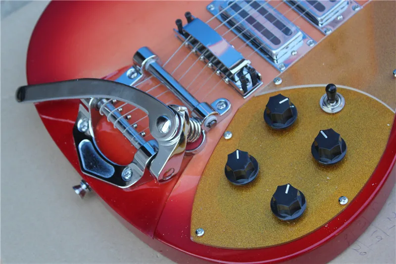Заводская изготовленная на заказ красная электрогитара с 6 струнами длина шкалы