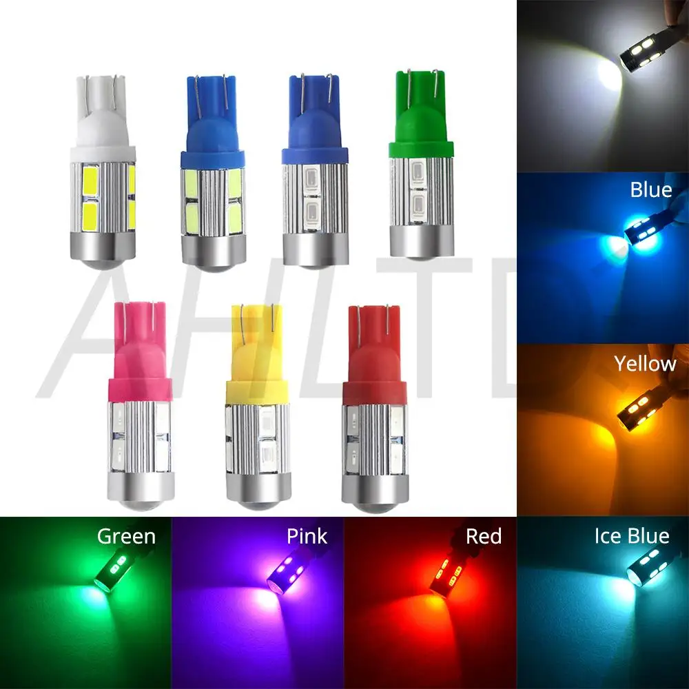 2X W5W T10 10SMD 5730 6000 К Авто купол дверная карта светильник s 194 на танкетке 12V автомобильный светодиодный проектор однотонные Поворотная сигнальная лампа габаритного светильник