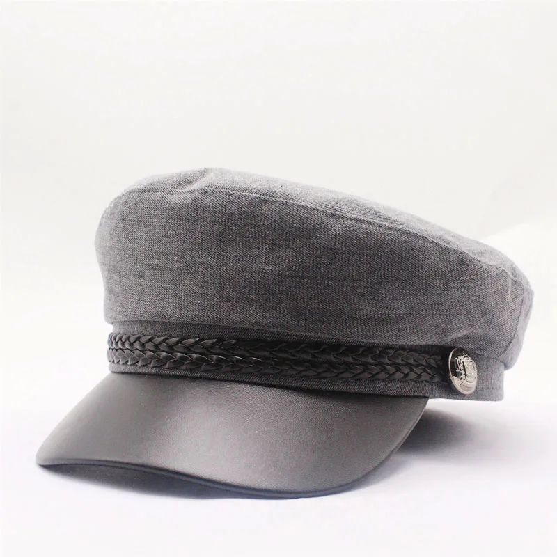 Fashion Blank black High Quality Newsboy Caps for Women Spring Autumn Winter Hats cotton Cap Ladies Black Hat Beret | Аксессуары для