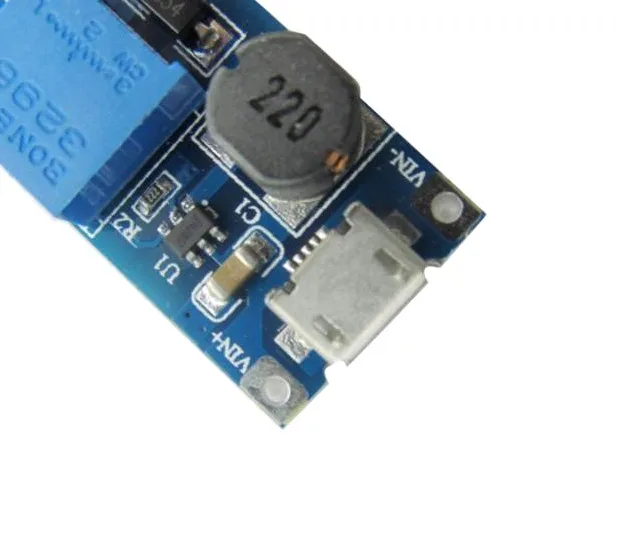 Регулируемый Повышающий Модуль 2А с MICRO USB 2в 24в до 5В 9В 12В 28В MT3608 LM2577|Детали и