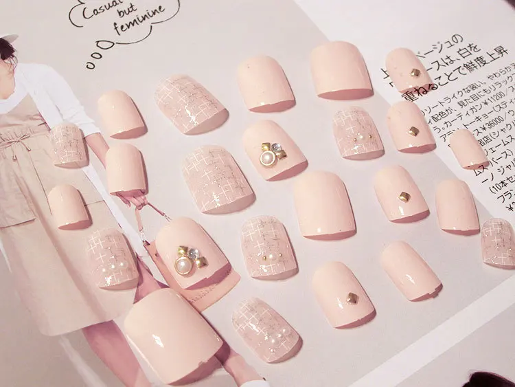 24pcs fashion long fake nails tips Fashionelegance false nail art with free glue for girls | Красота и здоровье