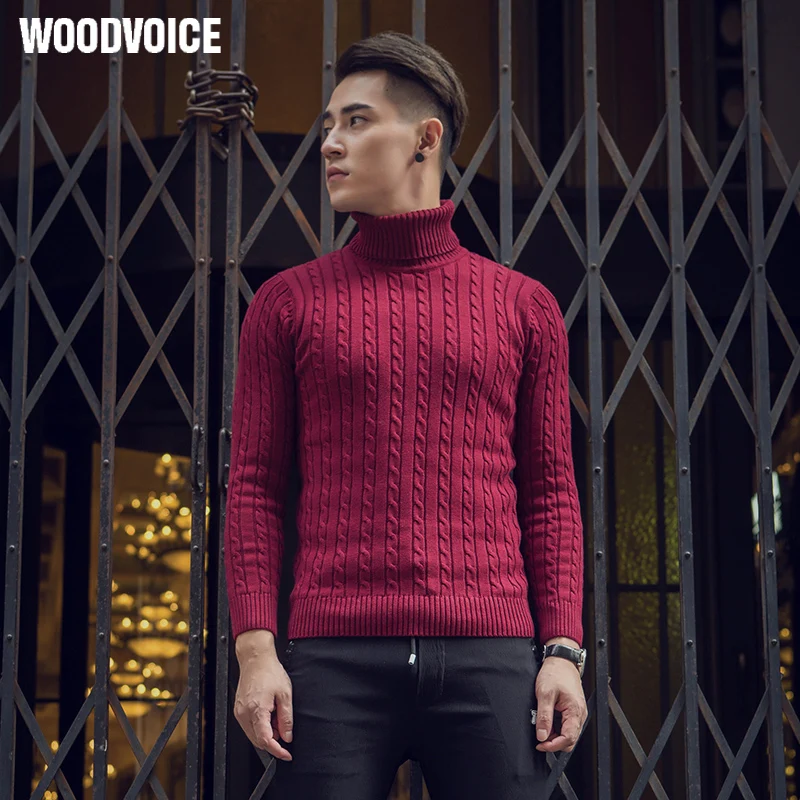 

2019 New Autumn&Winter Thermal Slim Turtleneck Sweater Male Trend Thick Solid Pullover Men Knitted Blending Basic Shirt Costumes