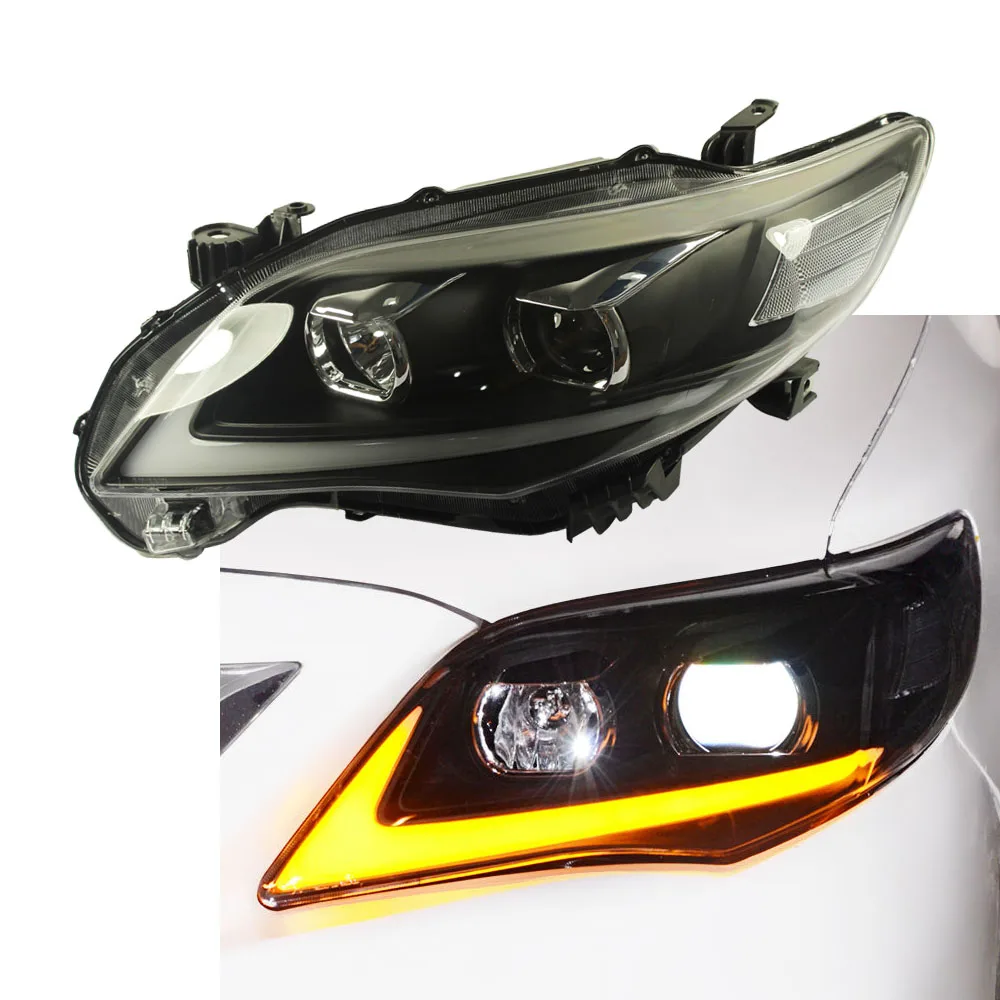 

Headlights DRL Halo LED Projector Head lights For 2011-2013 Toyota Corolla