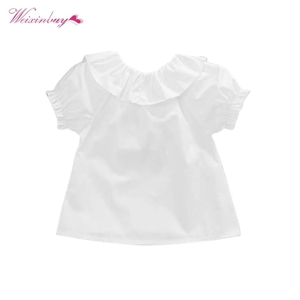 WEIXINBUY/детская блузка с рукавами фонариками для новорожденных девочек белая