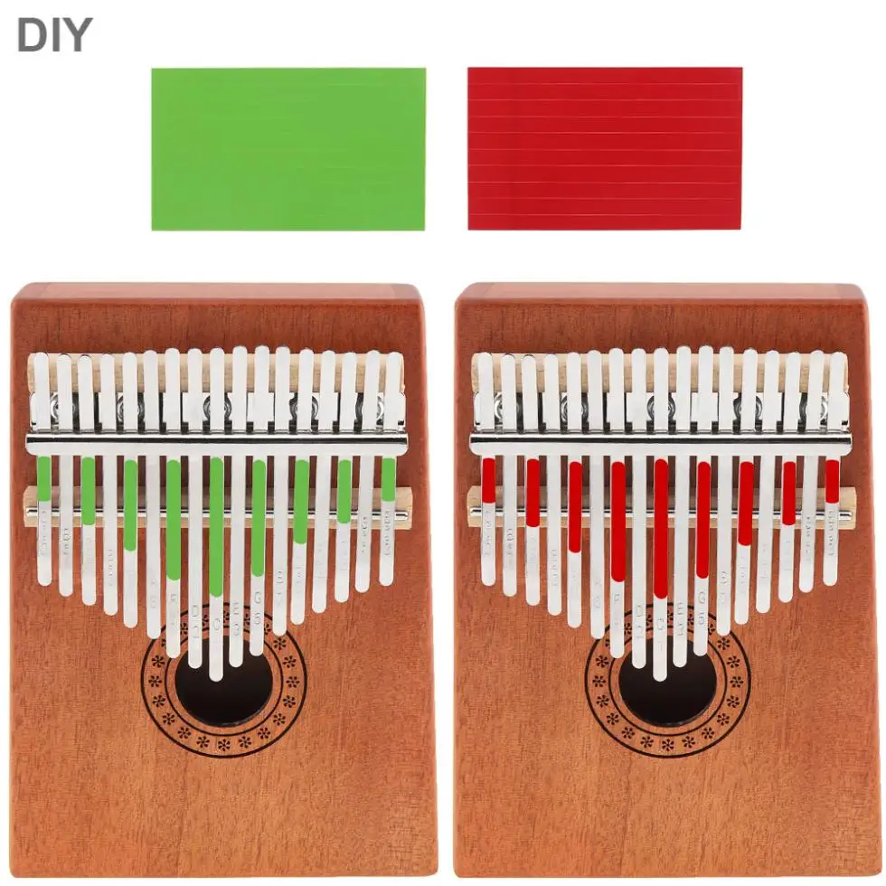 

SLADE 17 Key Universal Kalimba Single Board Mahogany Thumb Piano Mbira Mini Keyboard Instrument with Complete Accessories
