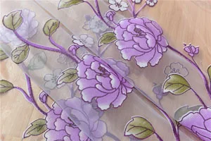 Современные шторы с цветочным рисунком, вуаль, тюль, занавески для гостиной, занавески для спальни, кухни, занавески, 1 шт - Цвет: purple